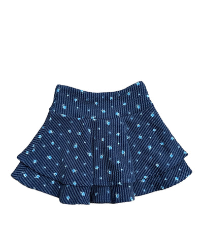 Ditsy Flower Banded Tank Top & Ruffle Skort - Denim - Twinkle Twinkle Little One