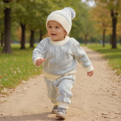 Relaxed Knit Sweater & Chunky Knit Pant || Ocean - Twinkle Twinkle Little One