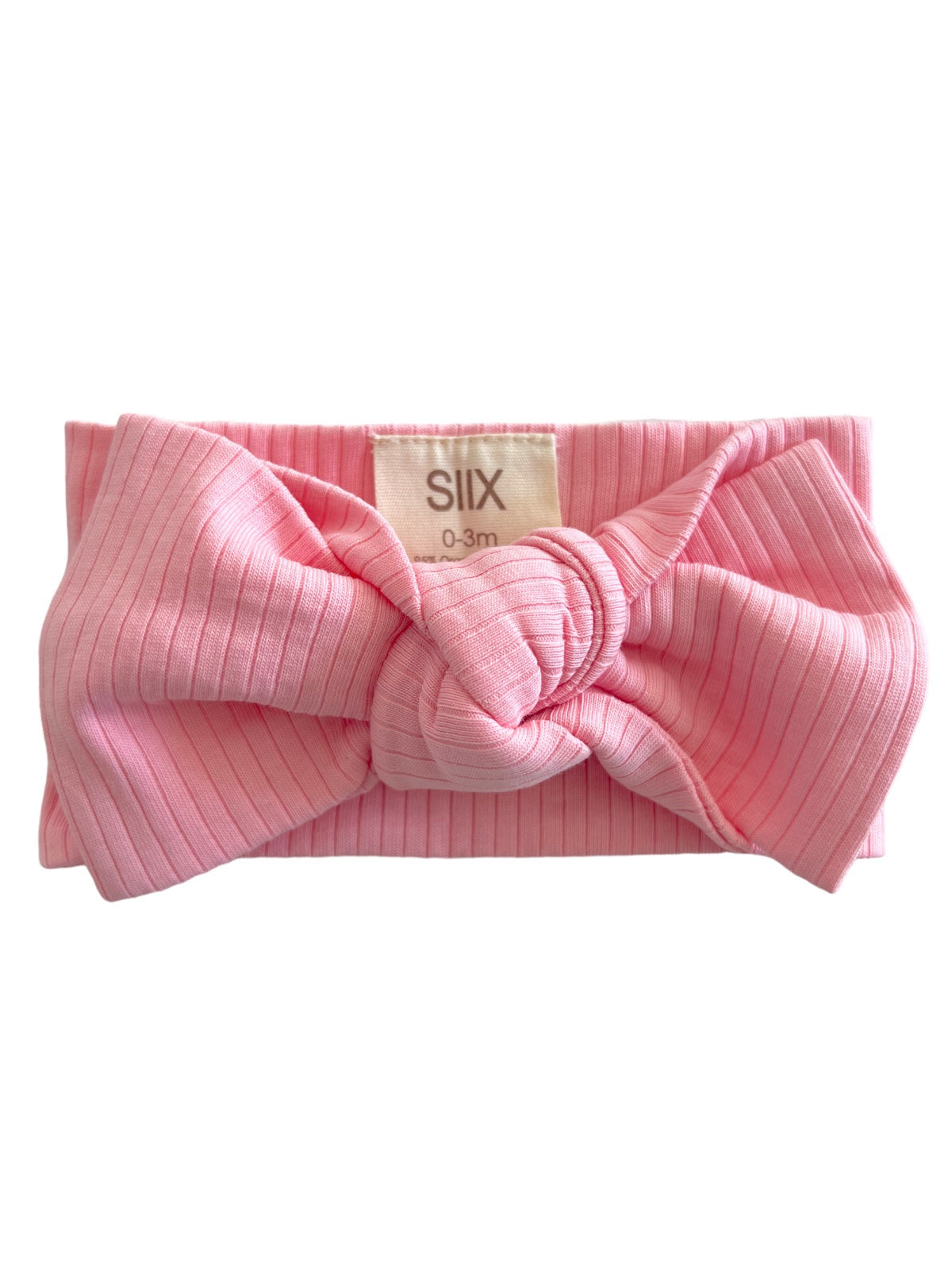 Pink Ribbed Organic Bow Headband