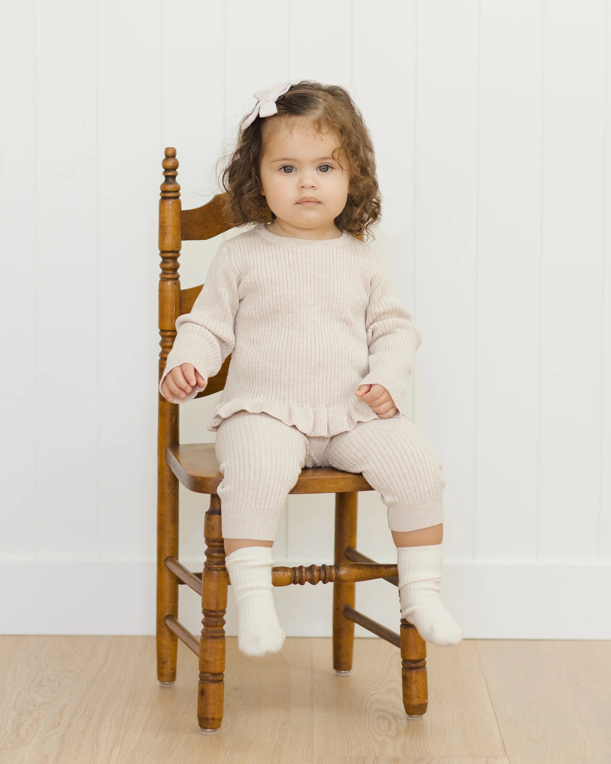 Rib Knit Peplum Top & Legging || Lilac - Twinkle Twinkle Little One