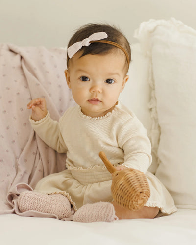 Waffle Long Sleeve Bodysuit || Natural - Twinkle Twinkle Little One