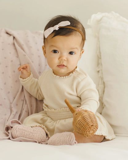 Waffle Long Sleeve Bodysuit || Natural - Twinkle Twinkle Little One