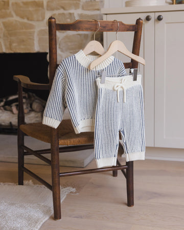 Relaxed Knit Sweater & Chunky Knit Pant || Ocean - Twinkle Twinkle Little One