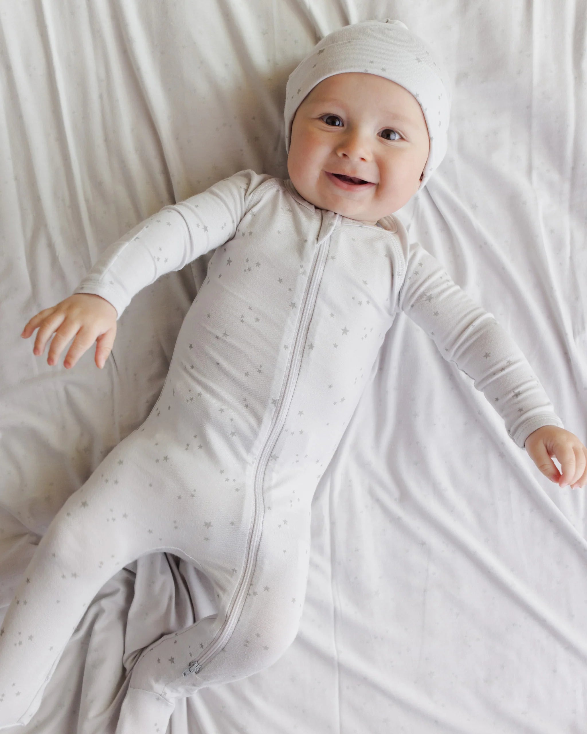 Modal Zip Footie - Stars Fog - Twinkle Twinkle Little One