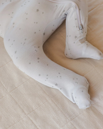 Modal Zip Footie - Stars Fog - Twinkle Twinkle Little One