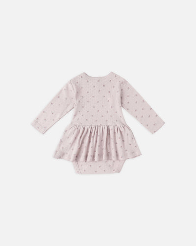 Pointelle Skirted Bodysuit || Lilac Ditsy - Twinkle Twinkle Little One