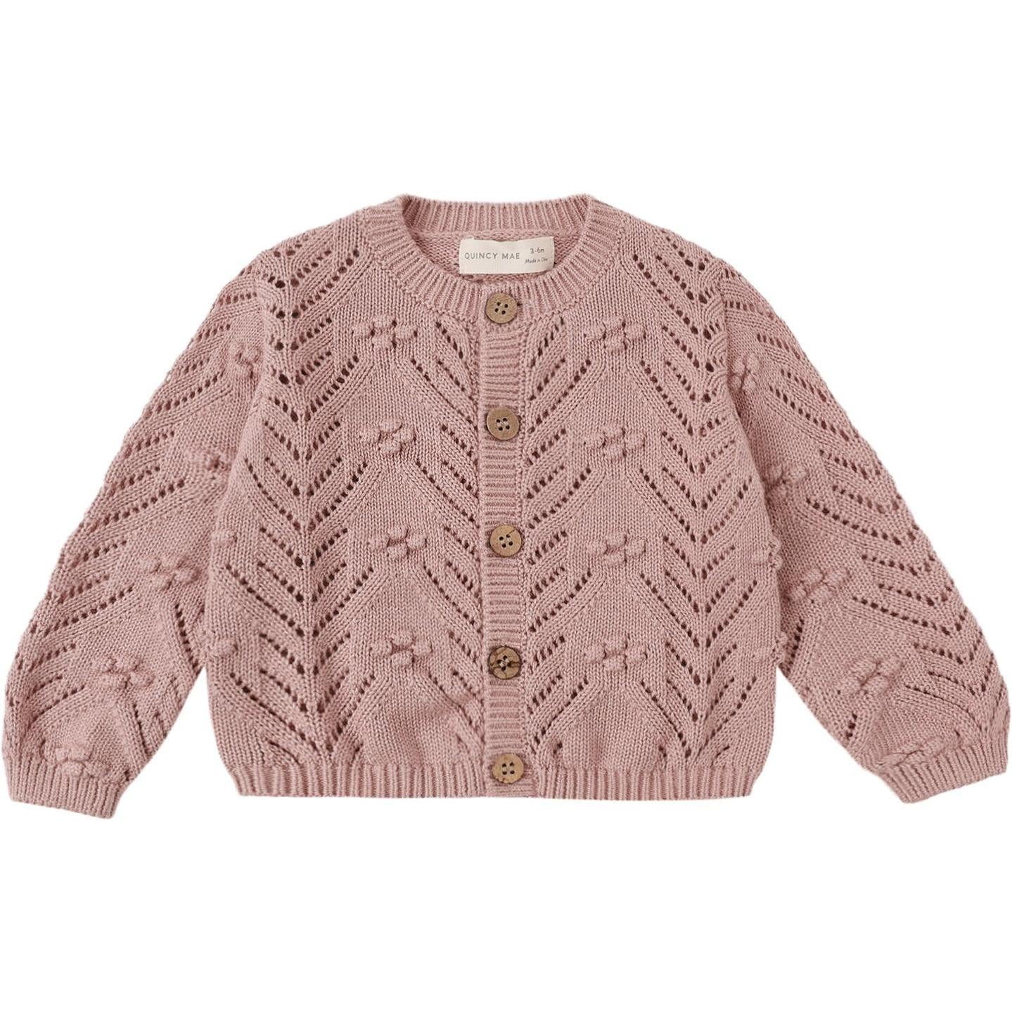 Quincy Mae Knit Cardigan Mauve