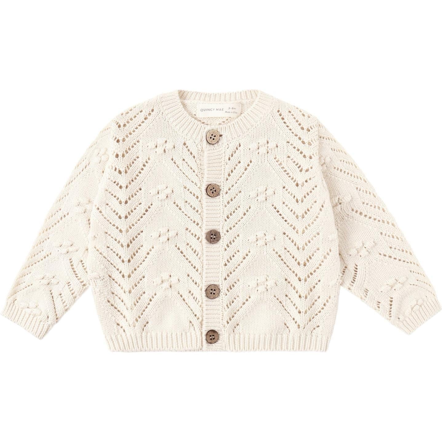 Quincy Mae Knit Cardigan Natural