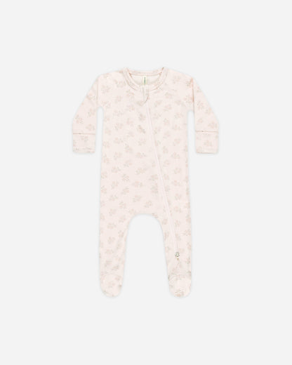 Modal Zip Footie - Pink Blossom - Twinkle Twinkle Little One