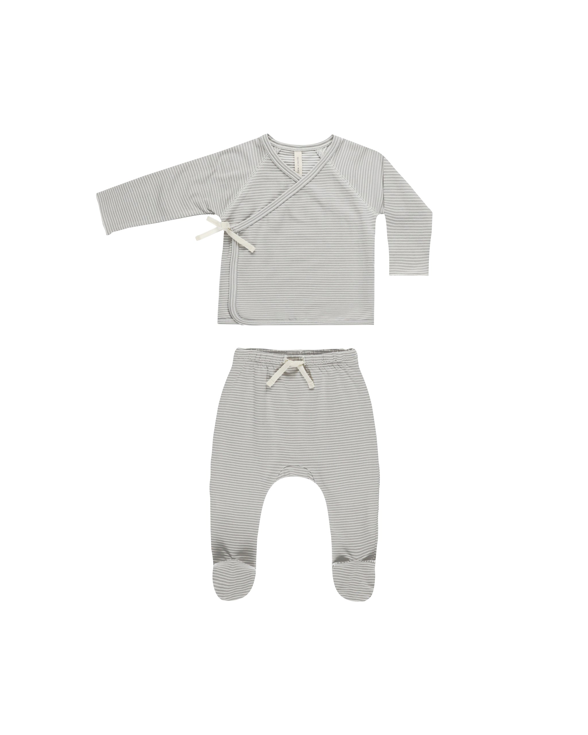 Newborn Blue Micro Hat, Wrap Top & Pant Set