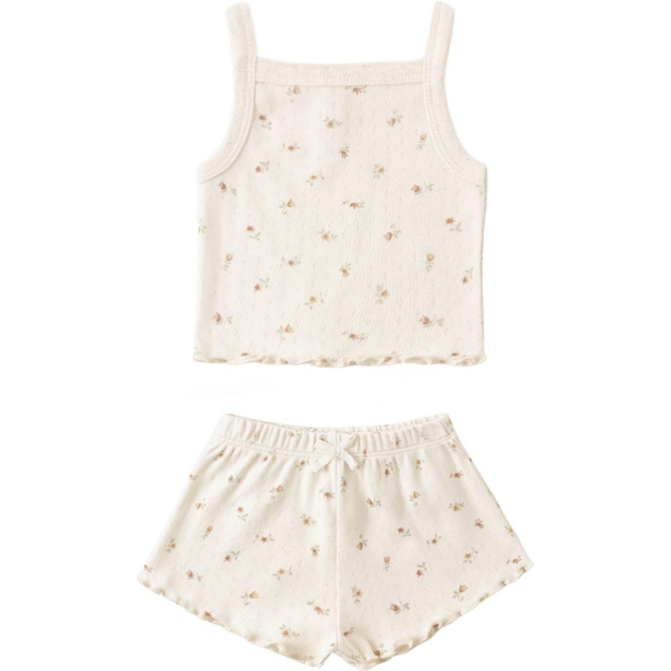 Quincy Mae Pointelle Tank + Shortie Set Petit Fleur