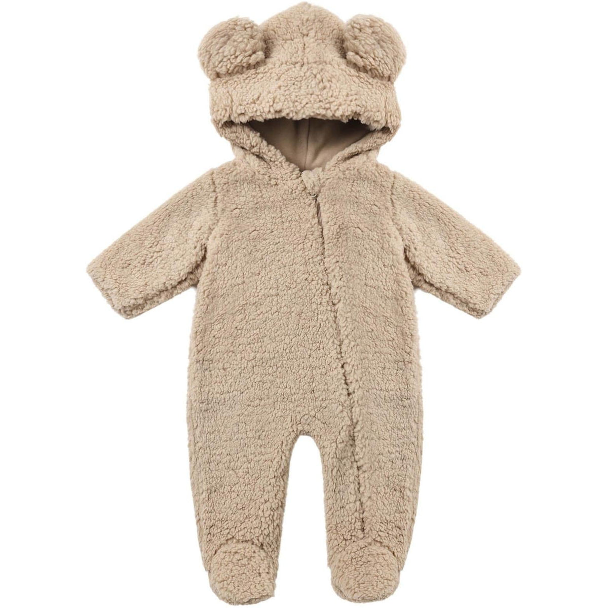 Quincy Mae Bear Jumpsuit || Latte