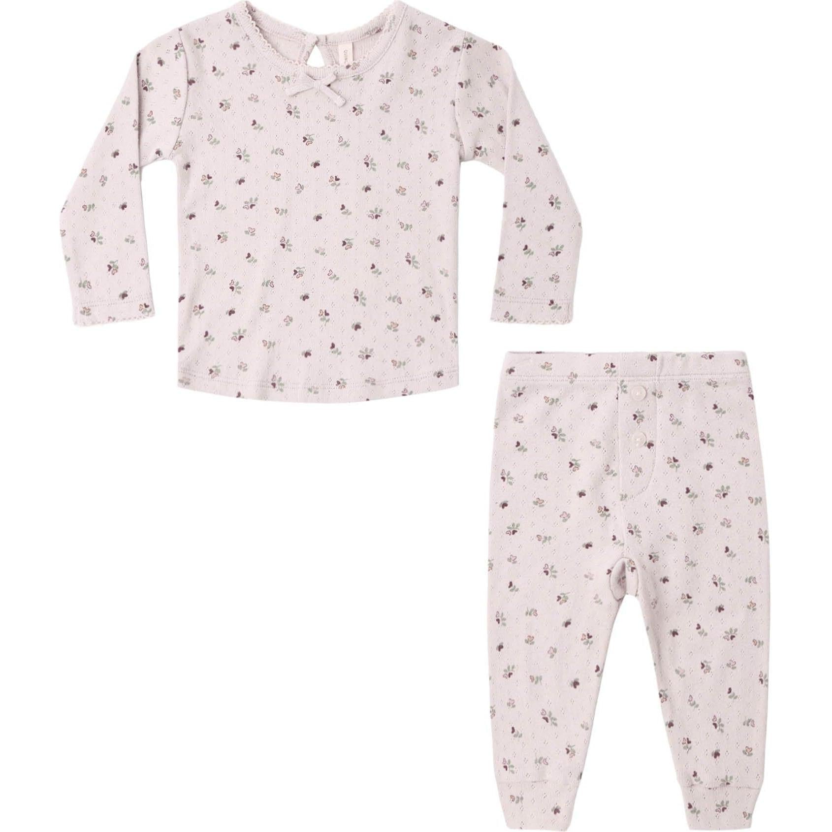 Quincy Mae Pointelle Long Sleeve Tee + || Legging Heart Ditsy