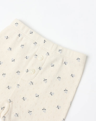Pointelle Long Sleeve Tee + Legging || Blue Ditsy - Twinkle Twinkle Little One