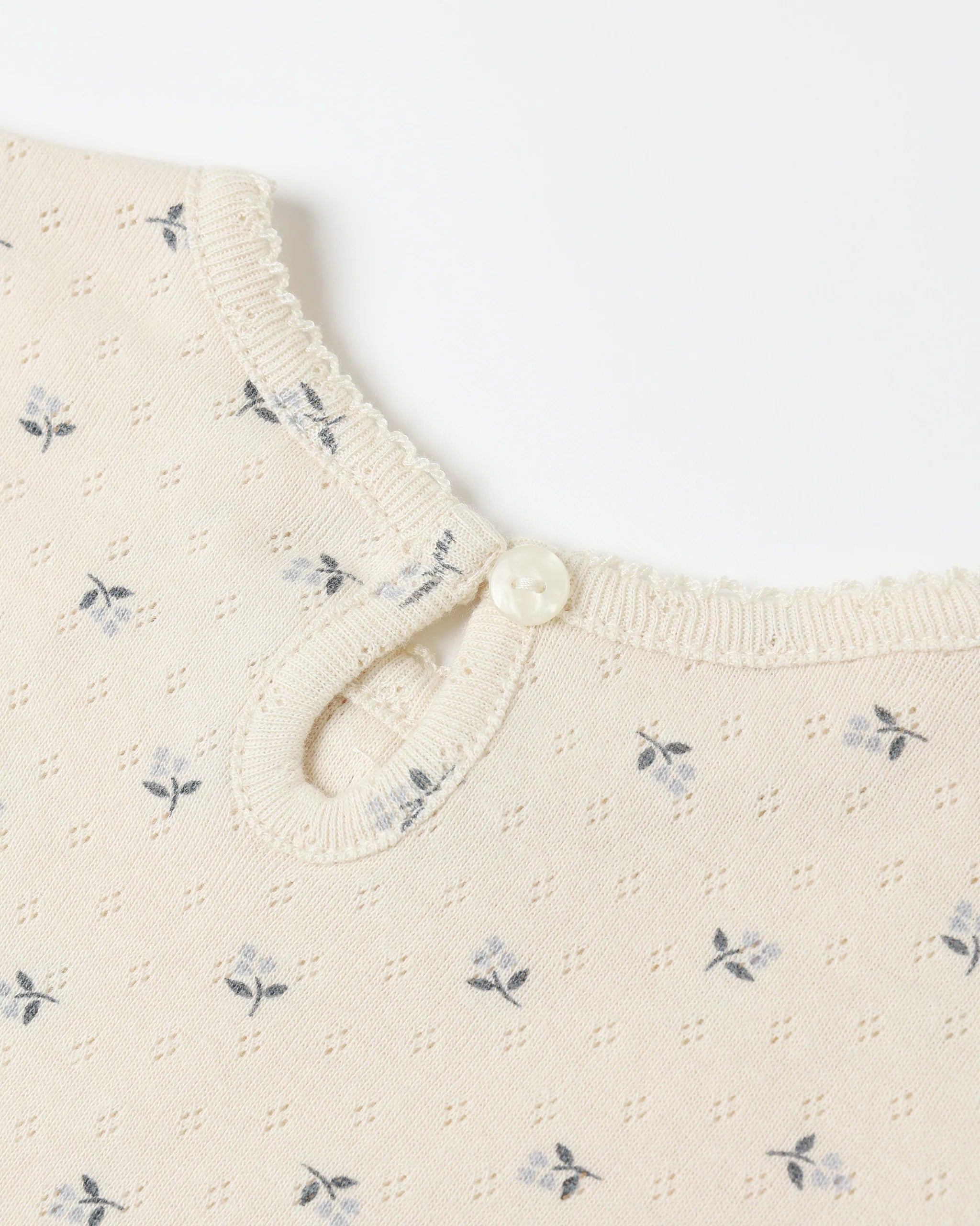 Pointelle Long Sleeve Tee + Legging || Blue Ditsy - Twinkle Twinkle Little One