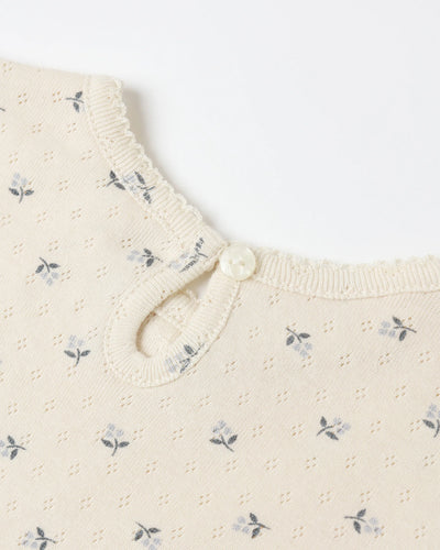 Pointelle Long Sleeve Tee + Legging || Blue Ditsy - Twinkle Twinkle Little One