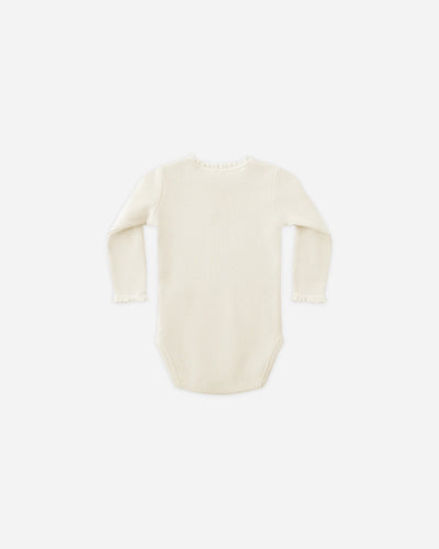Waffle Long Sleeve Bodysuit || Natural - Twinkle Twinkle Little One