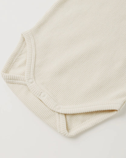 Waffle Long Sleeve Bodysuit || Natural - Twinkle Twinkle Little One