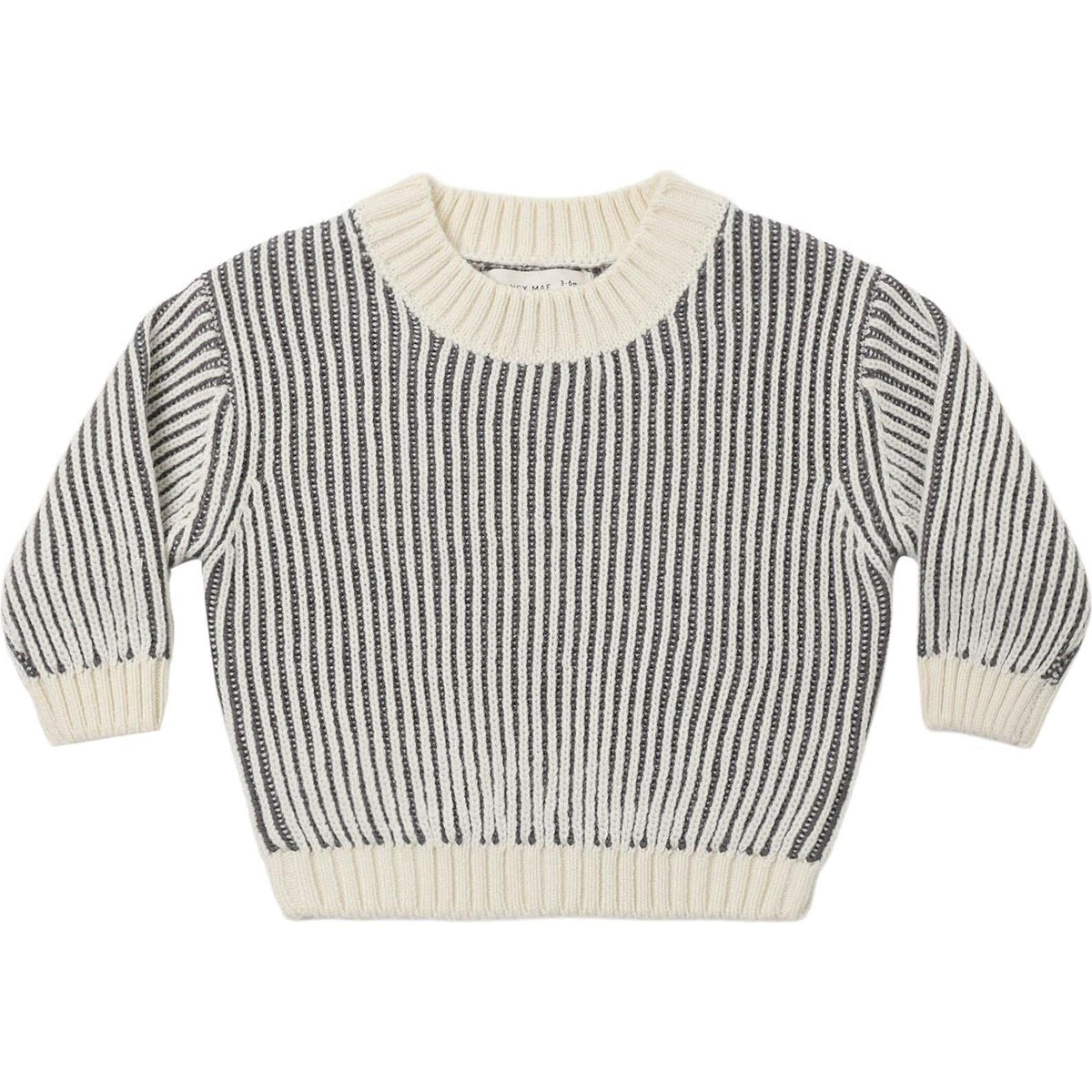Quincy Mae Relaxed Knit Sweater || Midnight Stripe