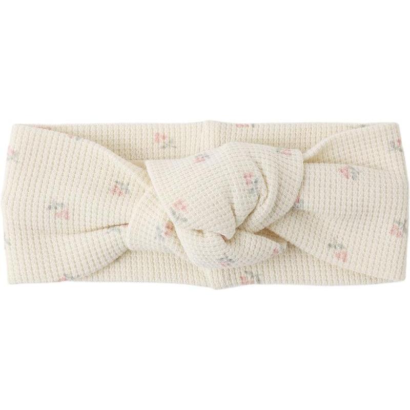 Quincy Mae Waffle Knotted Headband Mauve Ditsy