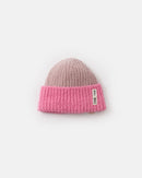 7 A.M. Fuzzy 2-Tone Ribbed Beanie - Vivid Pink Ash Rose - Twinkle Twinkle Little One