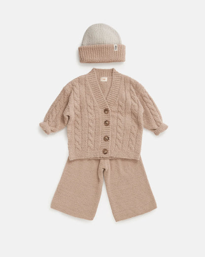 7 A.M. Fuzzy 2-Tone Ribbed Beanie - Pecan Ecru - Twinkle Twinkle Little One