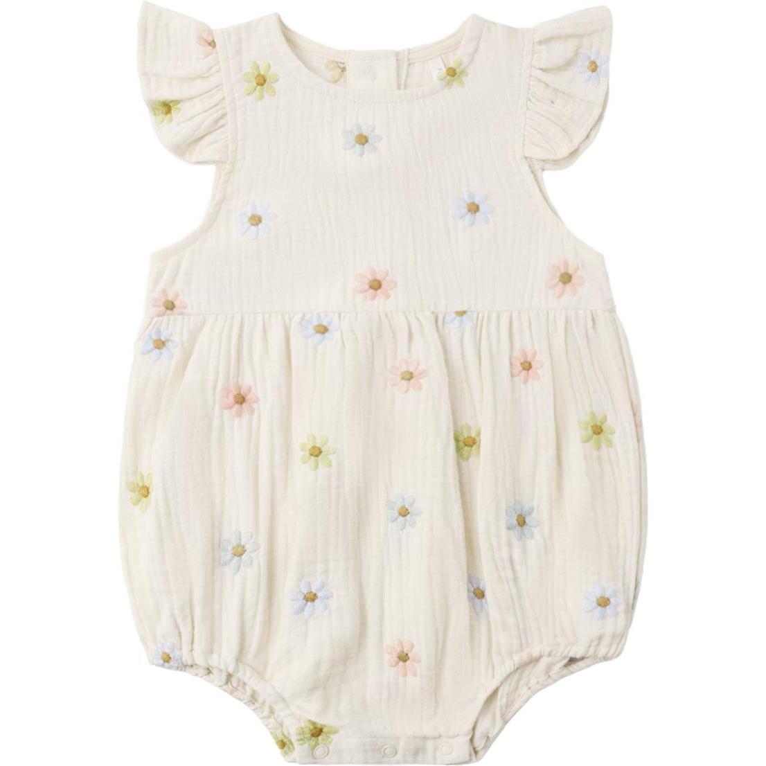 Rylee + Cru Amelia Romper || Embroidered Daisies