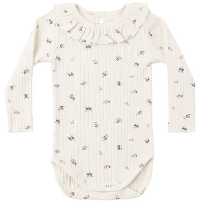Rylee + Cru Ruffle Collar Bodysuit & Legging Set || Natural Ditsy