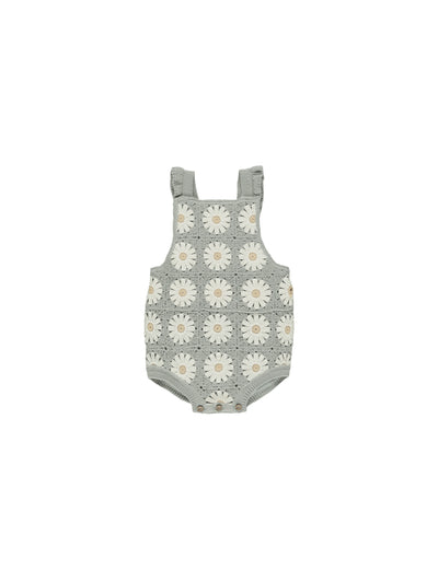 Daisy Crochet Romper - Seafoam - Twinkle Twinkle Little One