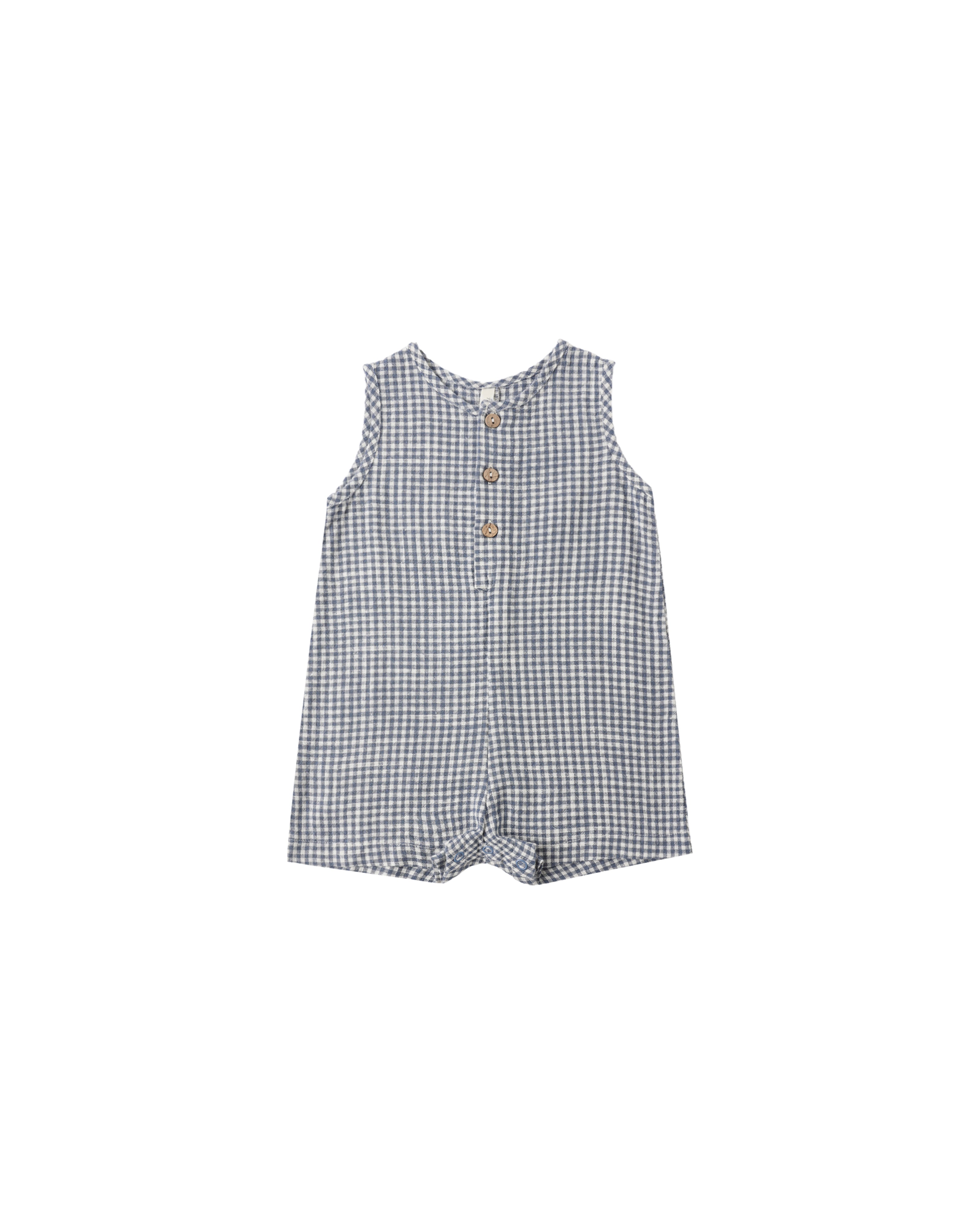 Mavrick Romper || Marine Gingham