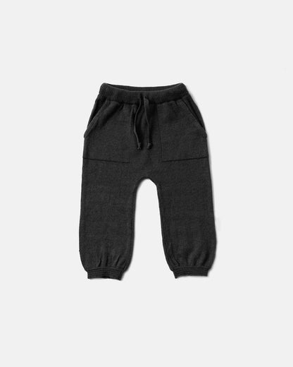 Black Melange Ribbed Joggers - Chunky - Twinkle Twinkle Little One