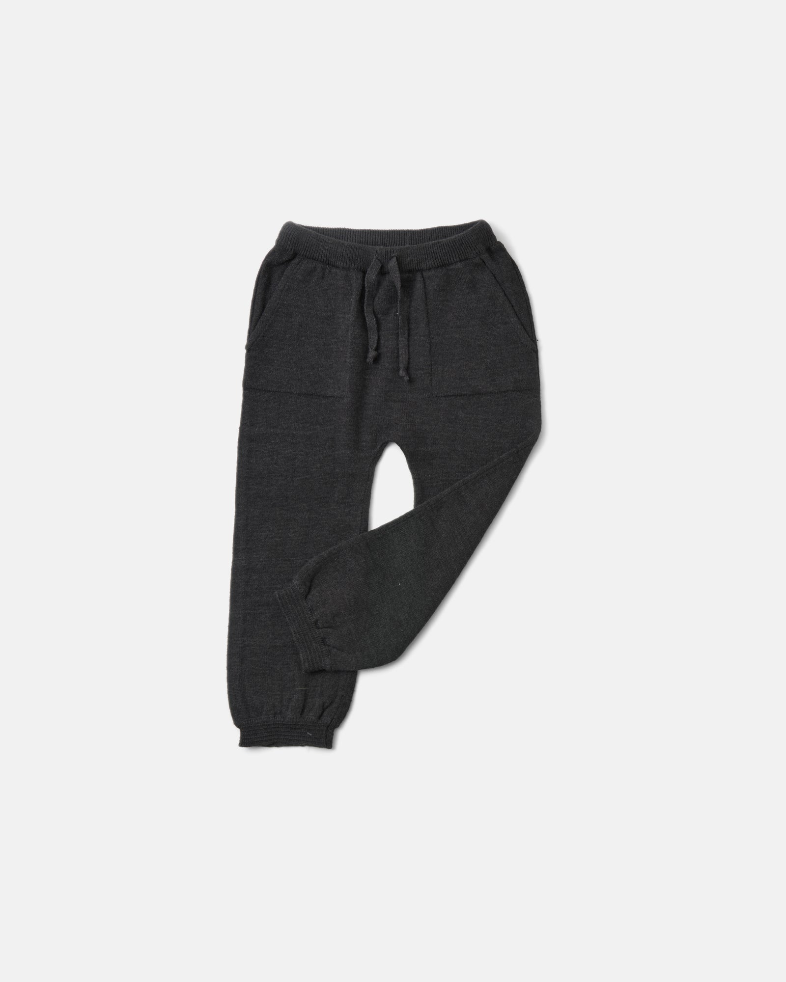 Black Melange Ribbed Joggers - Chunky - 0