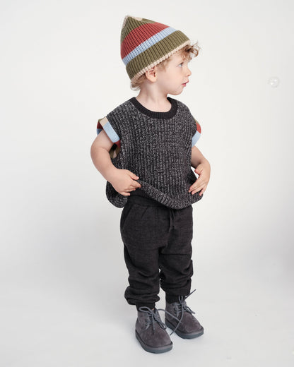 Black Melange Ribbed Joggers - Chunky - Twinkle Twinkle Little One