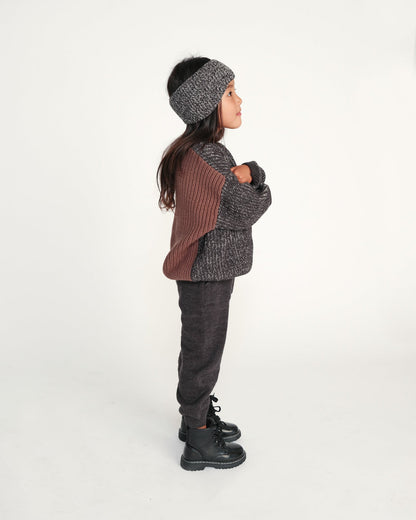 Black Melange Ribbed Joggers - Chunky - Twinkle Twinkle Little One