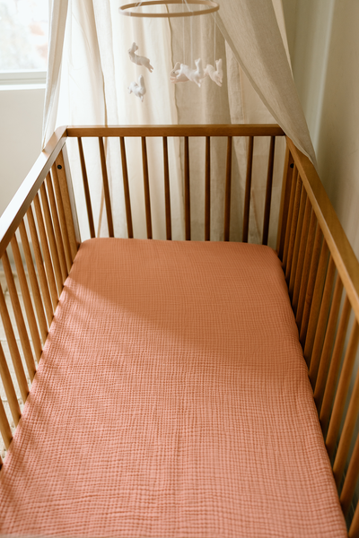 'Rosette' Pink Premium Muslin Crib Sheet - Twinkle Twinkle Little One