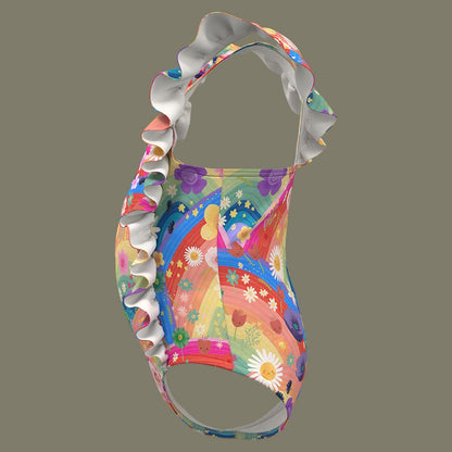 Rainbow Flowers Ruffle Swimsuit - Twinkle Twinkle Little One