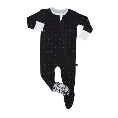 Rainbow Typewriter Bamboo Footed Sleeper - Twinkle Twinkle Little One