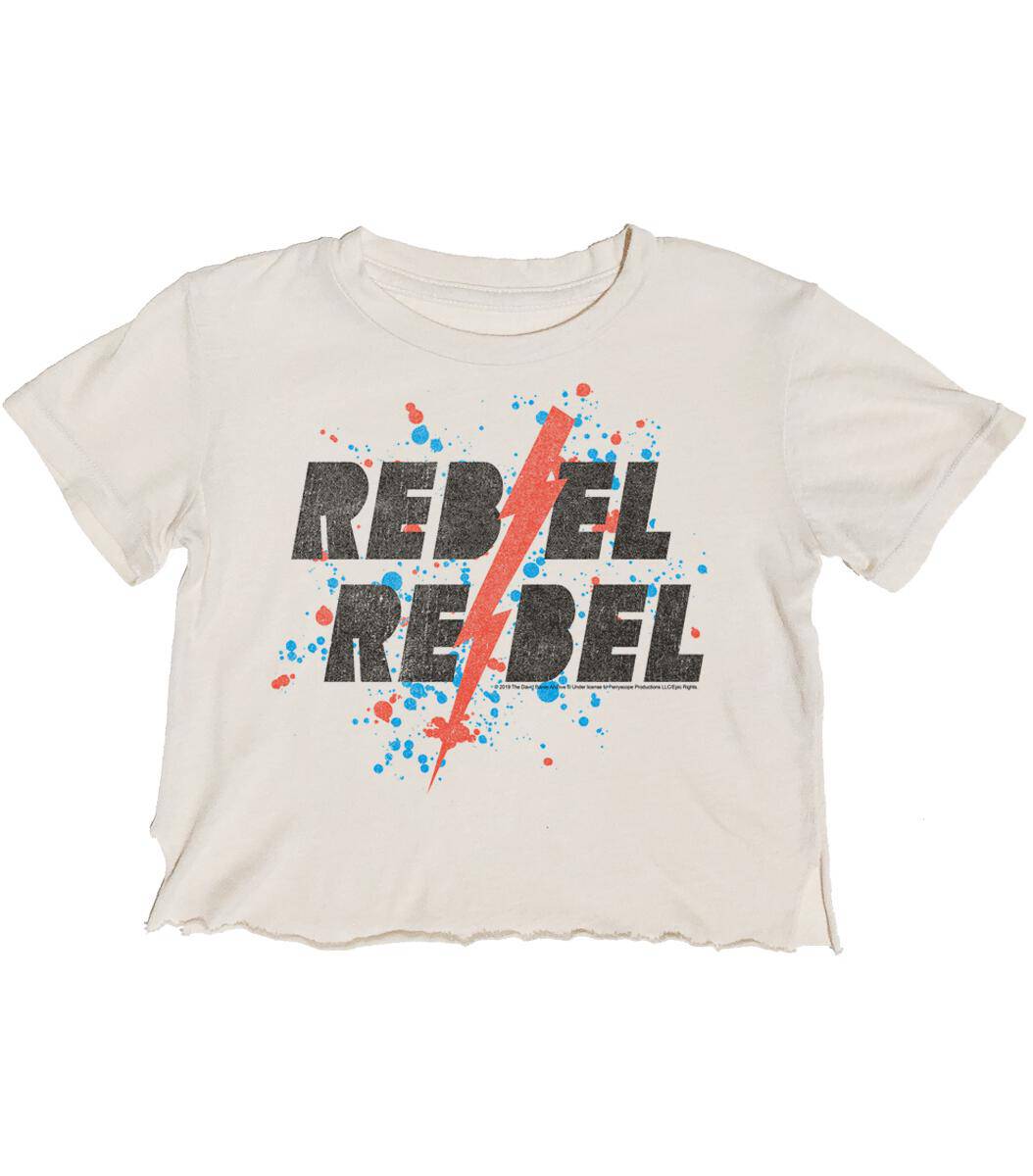 Rowdy Sprout Rebel Rebel Dirty White Not-Quite Crop Tee