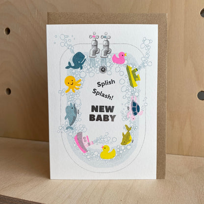 Splish Splash New Baby Card - Twinkle Twinkle Little One