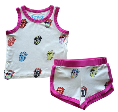 Rolling Stones Pookie Short Set - Pink