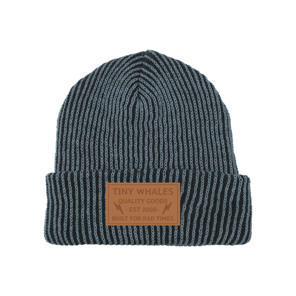 Rome Beanie - Dusty Blue & Black