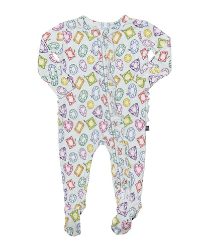 Ruby Ruffled Zippered Footie - Twinkle Twinkle Little One
