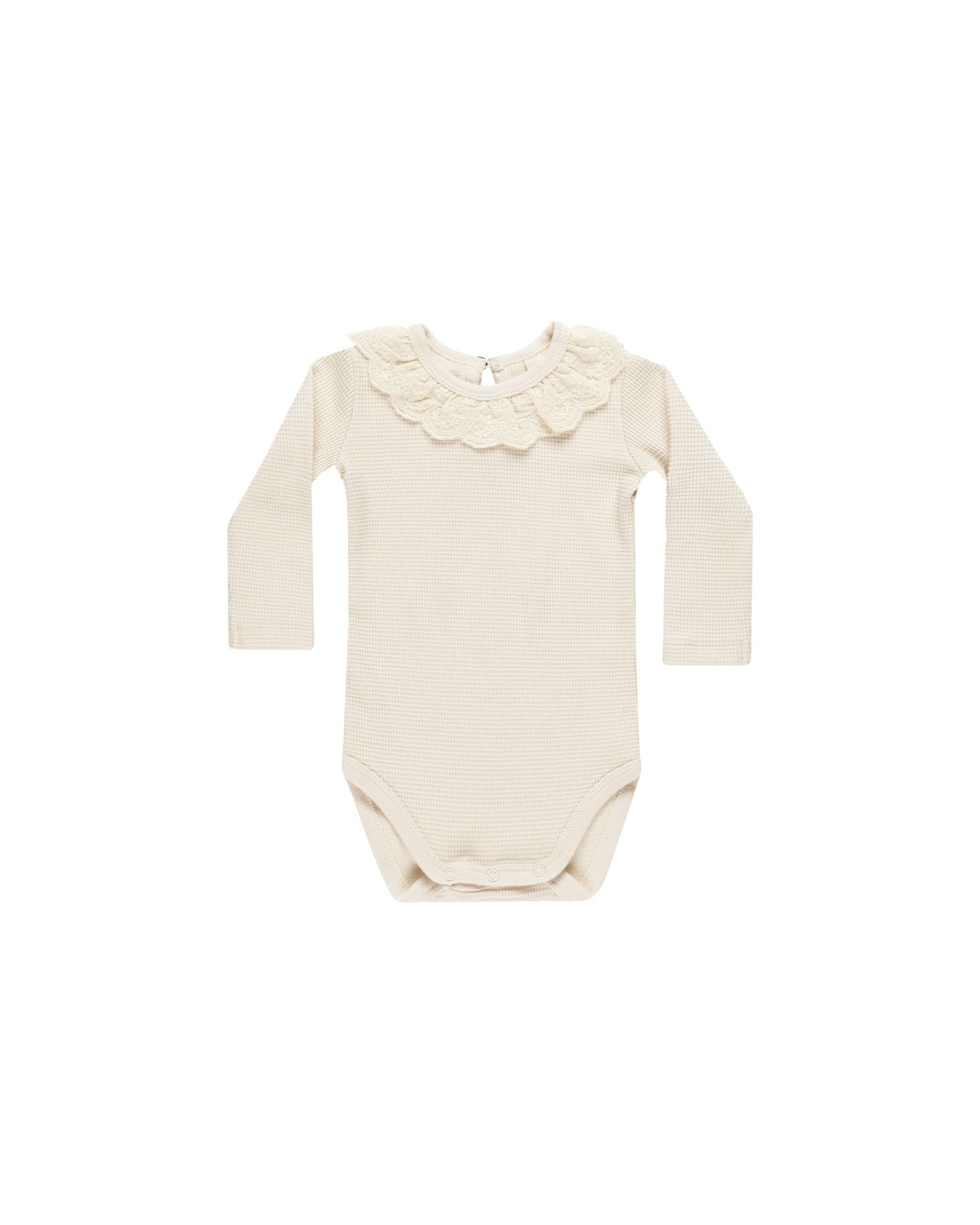 Ruffle Collar Bodysuit - Natural