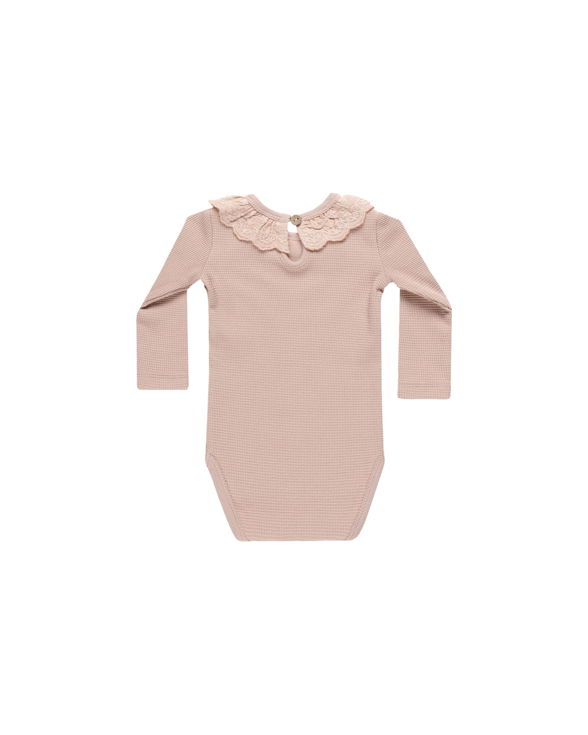 Ruffle Collar Bodysuit - Blush - 0