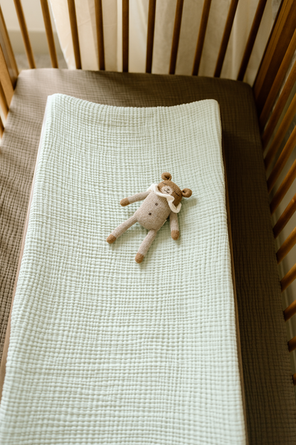 'Sea Moss' Sage Green Changing Pad Cover - Twinkle Twinkle Little One