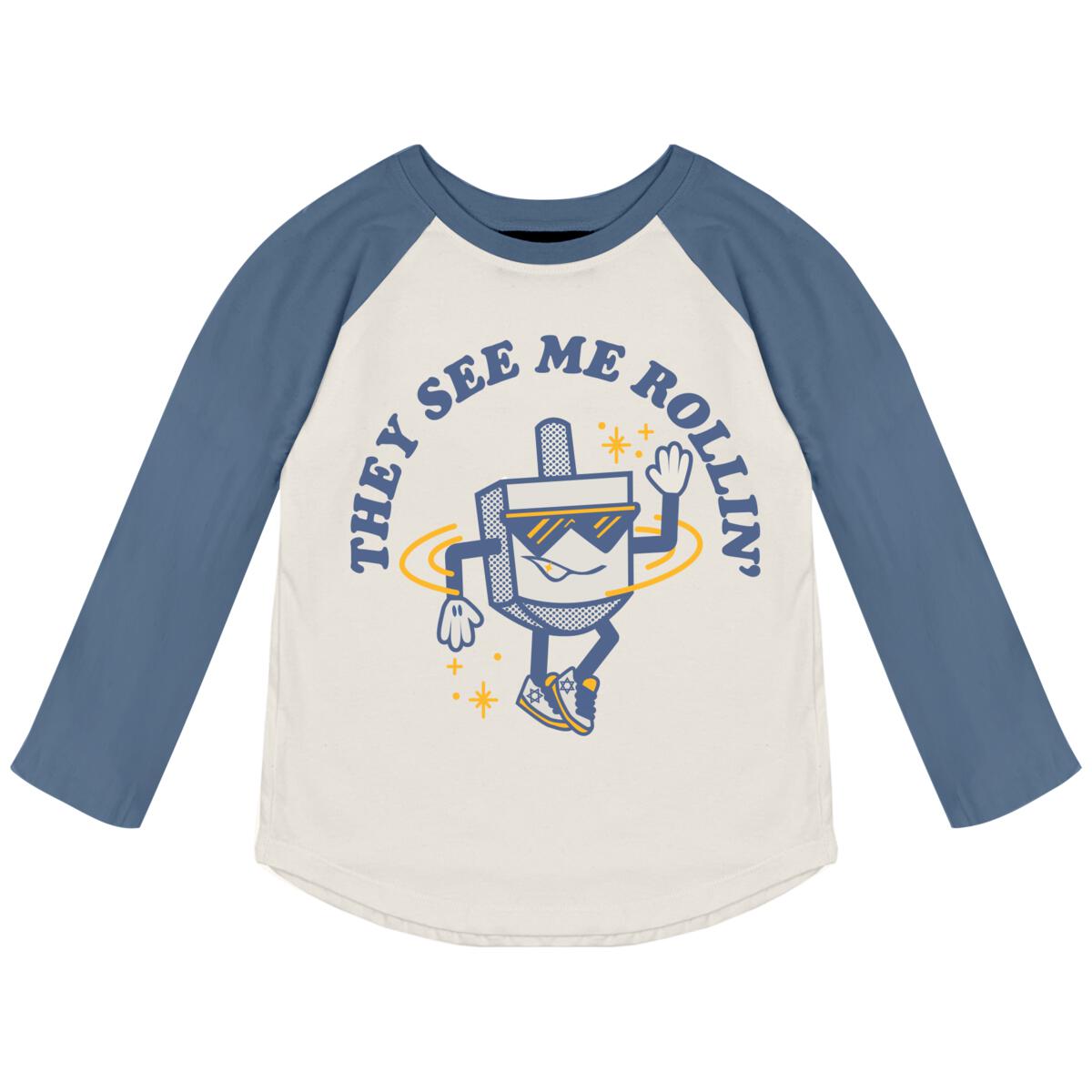 Tiny Whales See Me Rollin Raglan - Natural/Navy