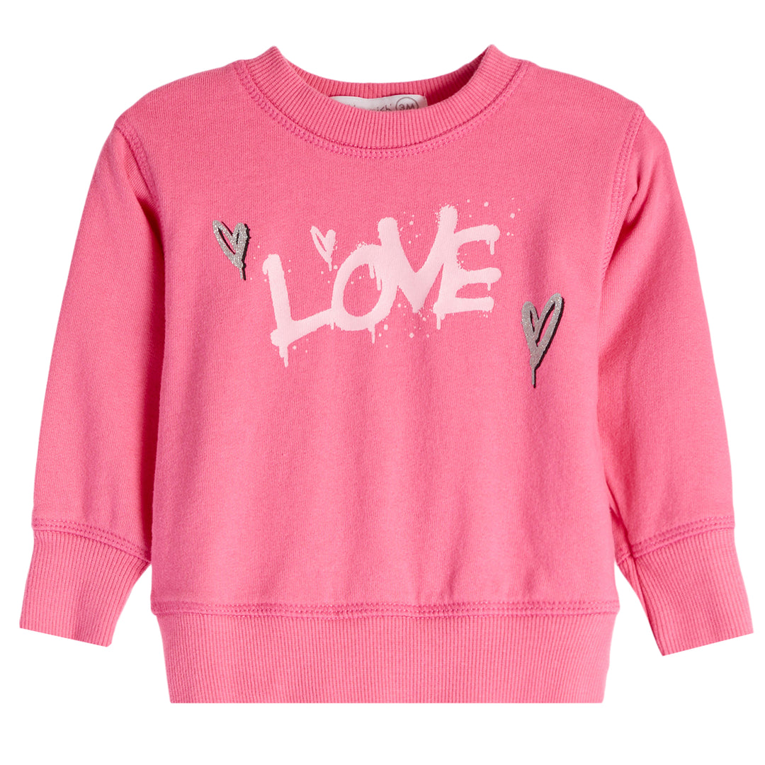 Love Long Sleeve Tee & Pant Set - Pink - 0