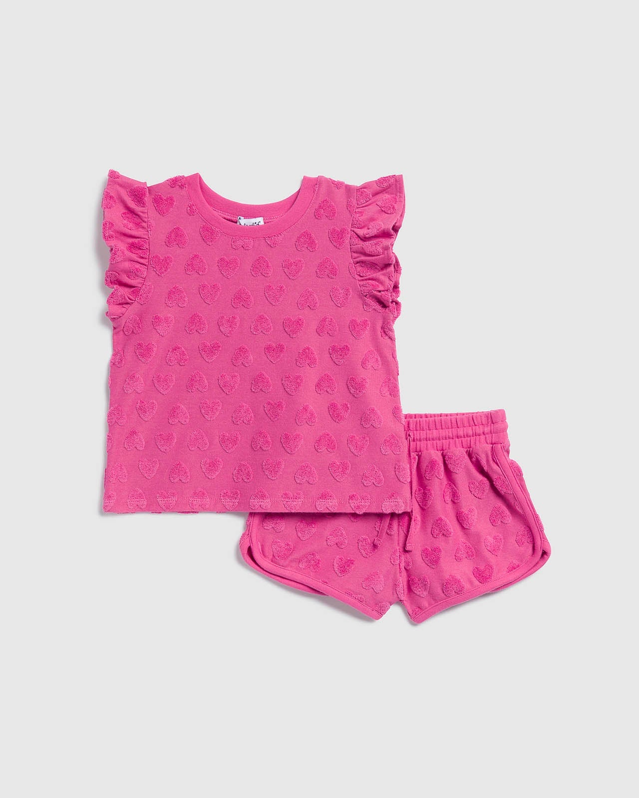 Toddler Girl Loopy Terry Heart Set