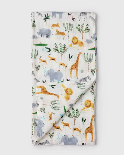 Muslin Swaddle - Safari Jungle - Twinkle Twinkle Little One