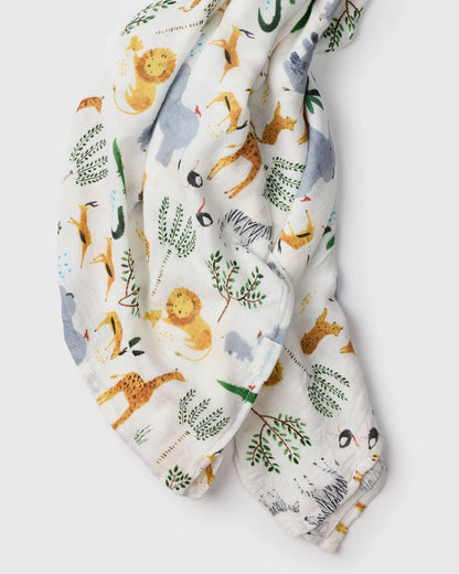 Muslin Swaddle - Safari Jungle - Twinkle Twinkle Little One